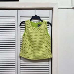 J. Crew Lime Green Tweed Sleeveless Top - Size 4